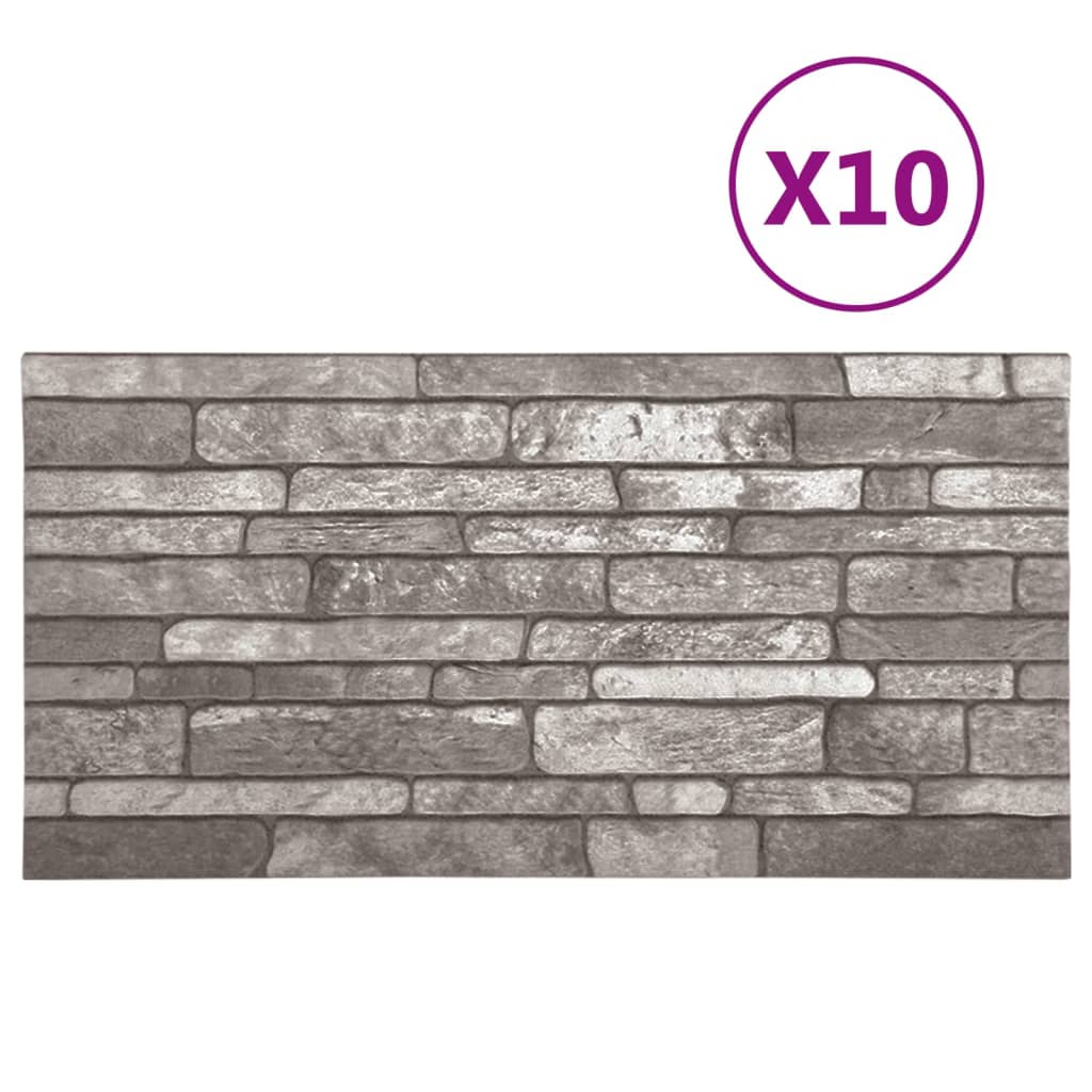 Pannelli Murali 3D con Design a Mattoni Grigio Scuro 10 pz EPS