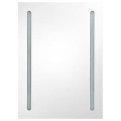 Armadietto Bagno con Specchio e LED Nero Lucido 50x13x70 cm