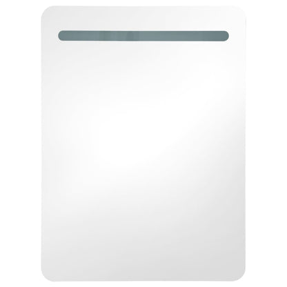 Armadietto Bagno con Specchio e LED Antracite 60x11x80 cm