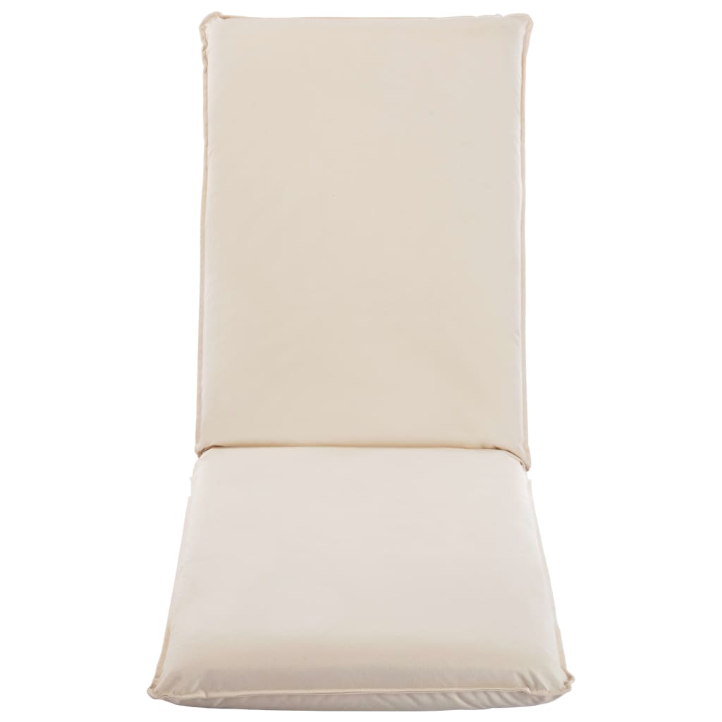 Lettino Prendisole Pieghevole in Tessuto Oxford Bianco Crema