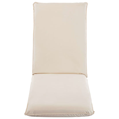 Lettino Prendisole Pieghevole in Tessuto Oxford Bianco Crema