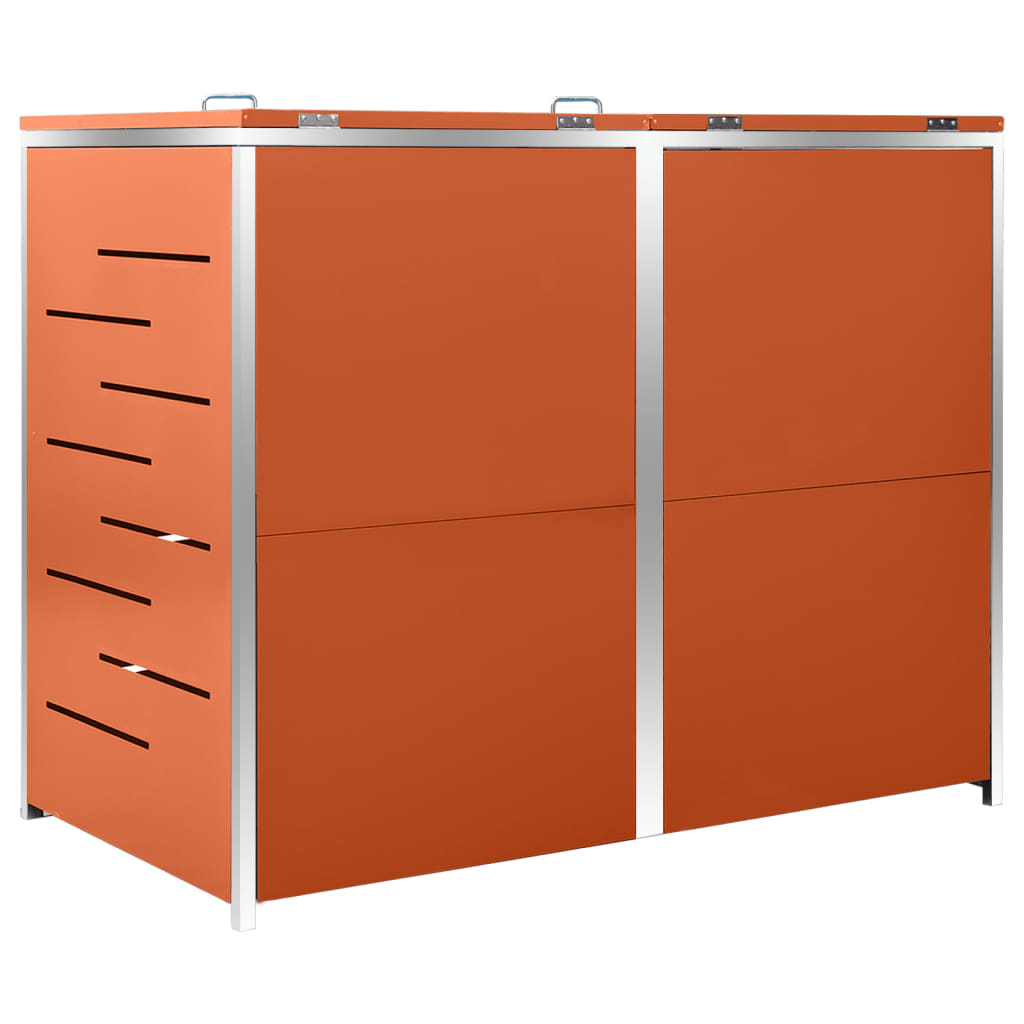 Copri Bidoni Pattumiera Doppia 138x77,5x112,5 cm Acciaio Inox