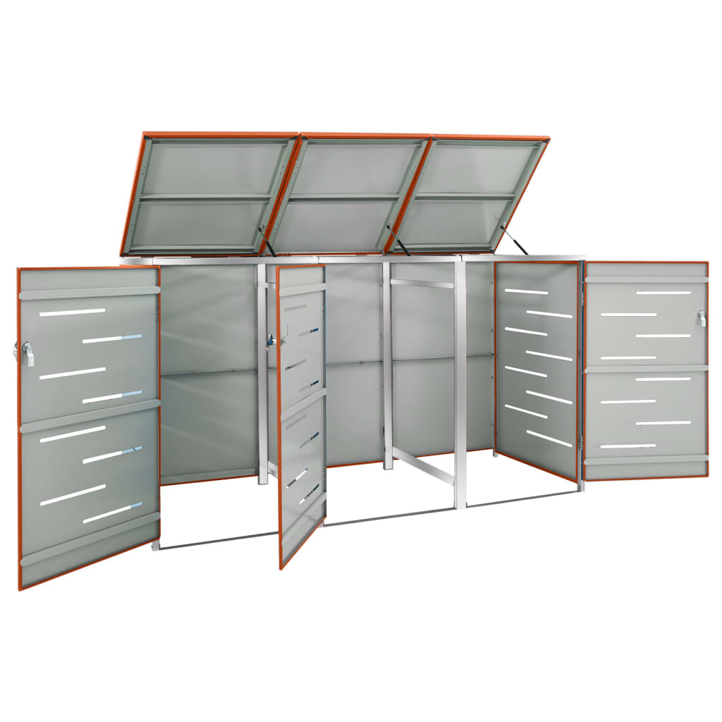 Copribidone per Spazzatura Singolo 69x77,5x112,5cm Acciaio Inox