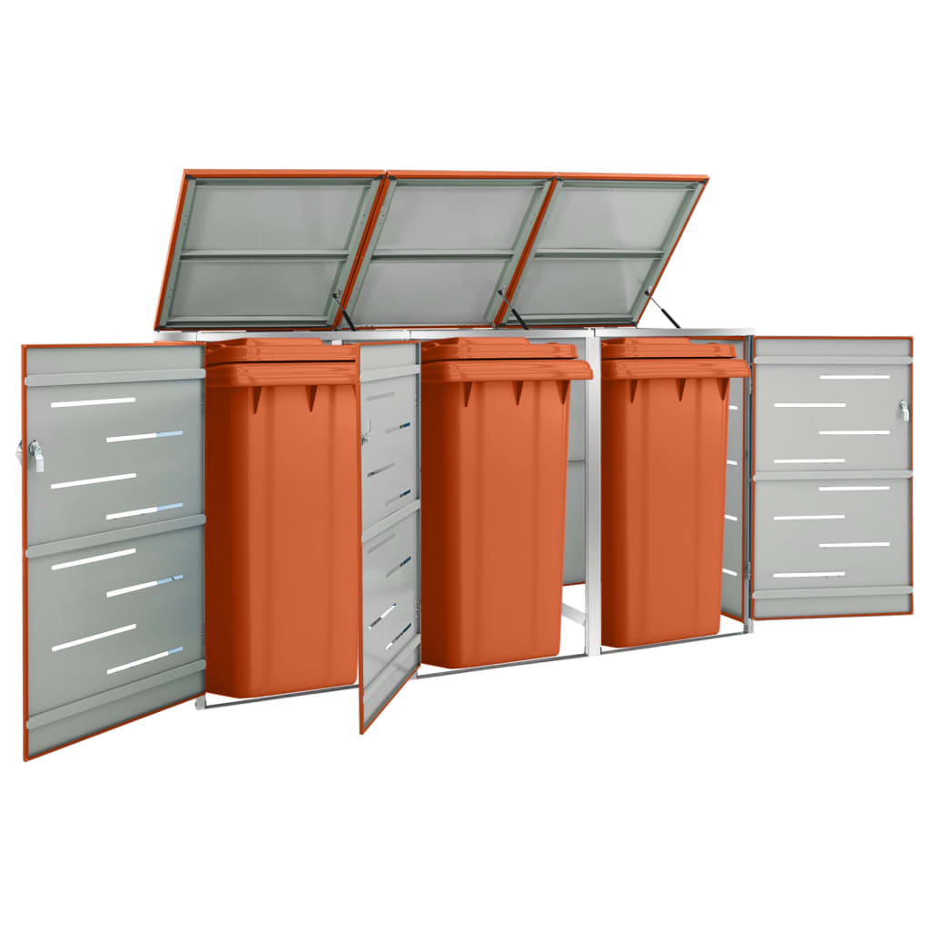 Copribidone per Spazzatura Singolo 69x77,5x112,5cm Acciaio Inox