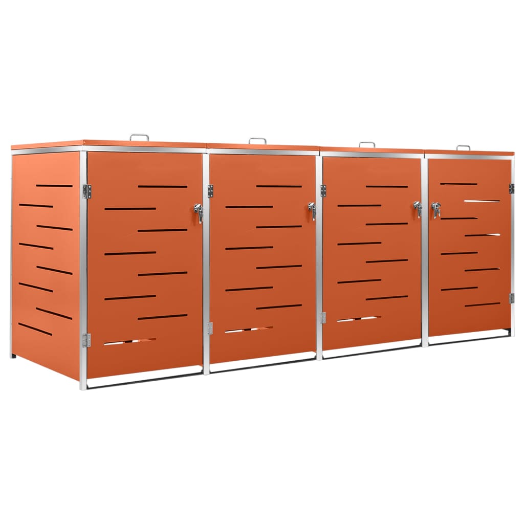 Copribidone per Spazzatura Singolo 69x77,5x112,5cm Acciaio Inox