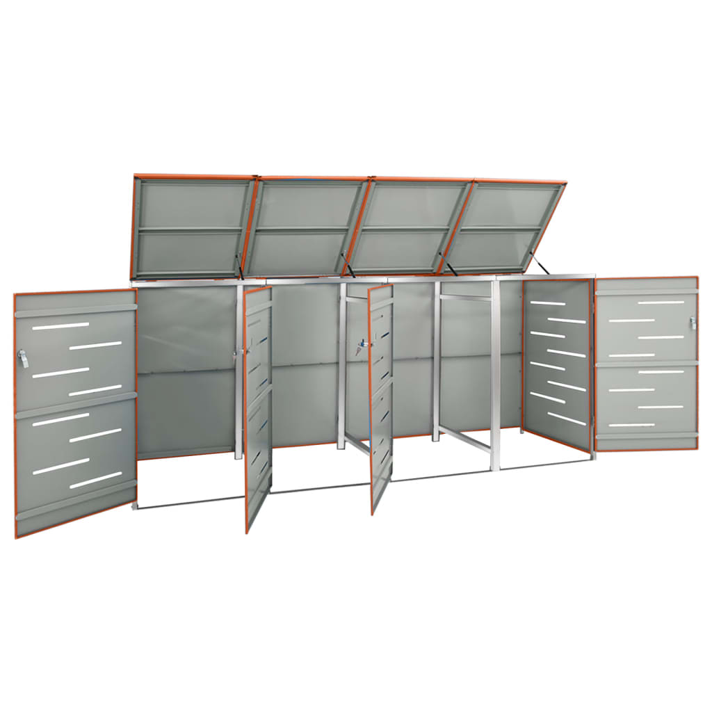 Copribidone per Spazzatura Singolo 69x77,5x112,5cm Acciaio Inox