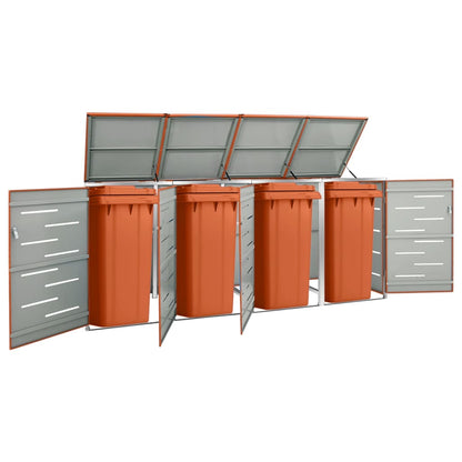 Copribidone per Spazzatura Singolo 69x77,5x112,5cm Acciaio Inox