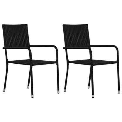 Set Mobili da Pranzo per Giardino 3 pz Nero