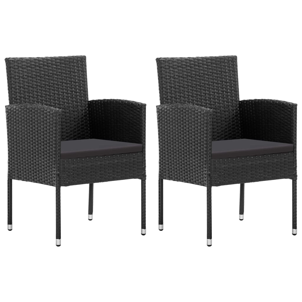 Set Mobili da Pranzo per Giardino 3 pz Nero