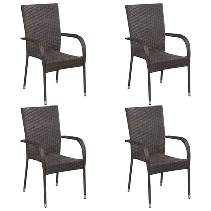 Set Mobili da Pranzo per Giardino 5 pz Marrone