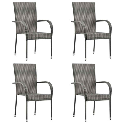 Set Mobili da Pranzo per Giardino 5 pz Grigio