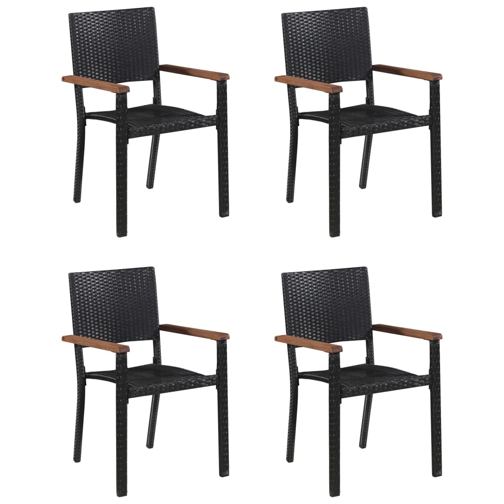 Set Mobili da Pranzo per Giardino 5 pz Nero