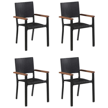 Set Mobili da Pranzo per Giardino 5 pz Nero