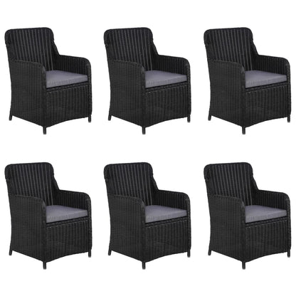 Set Mobili da Pranzo per Giardino 7 pz Nero