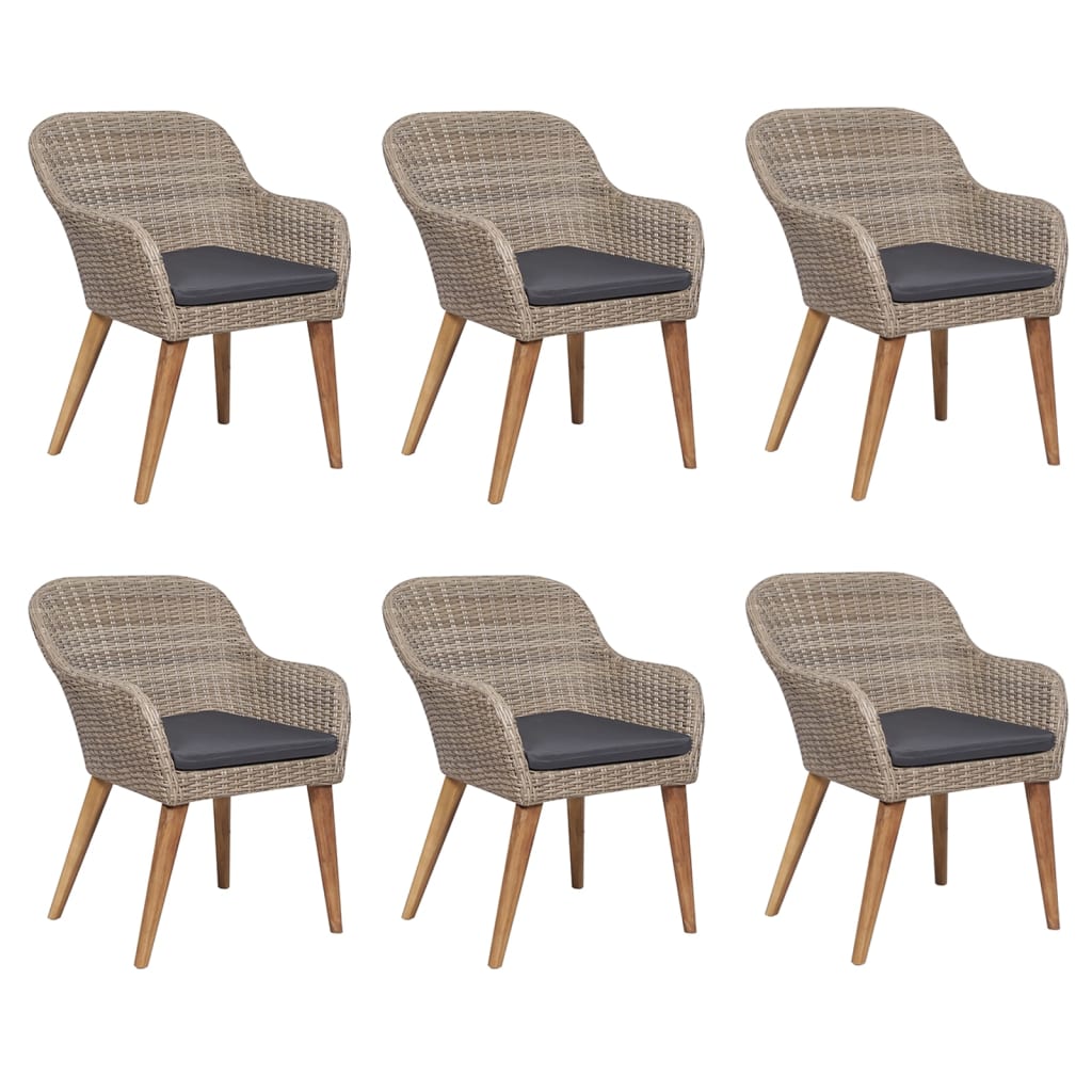 Set Mobili da Pranzo per Giardino 7 pz Marrone