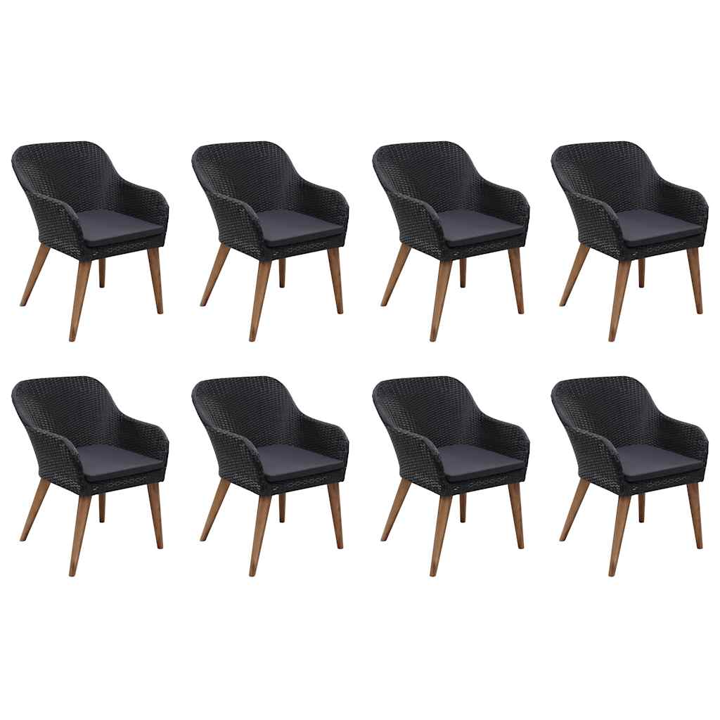 Set da Pranzo da Giardino 9 pz Nero