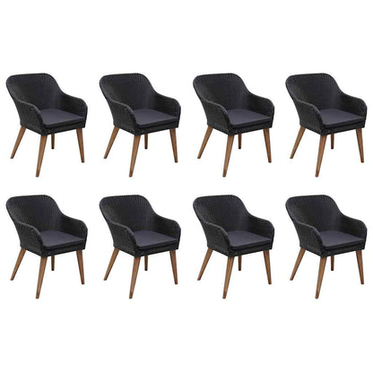 Set da Pranzo da Giardino 9 pz Nero