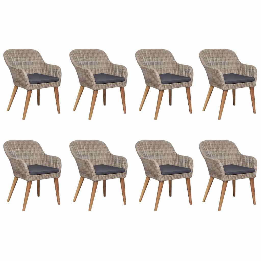Set da Pranzo da Giardino 9 pz Marrone
