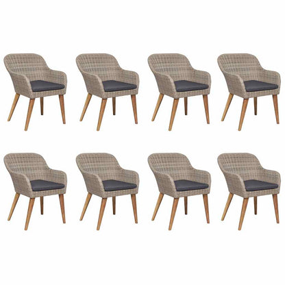 Set da Pranzo da Giardino 9 pz Marrone