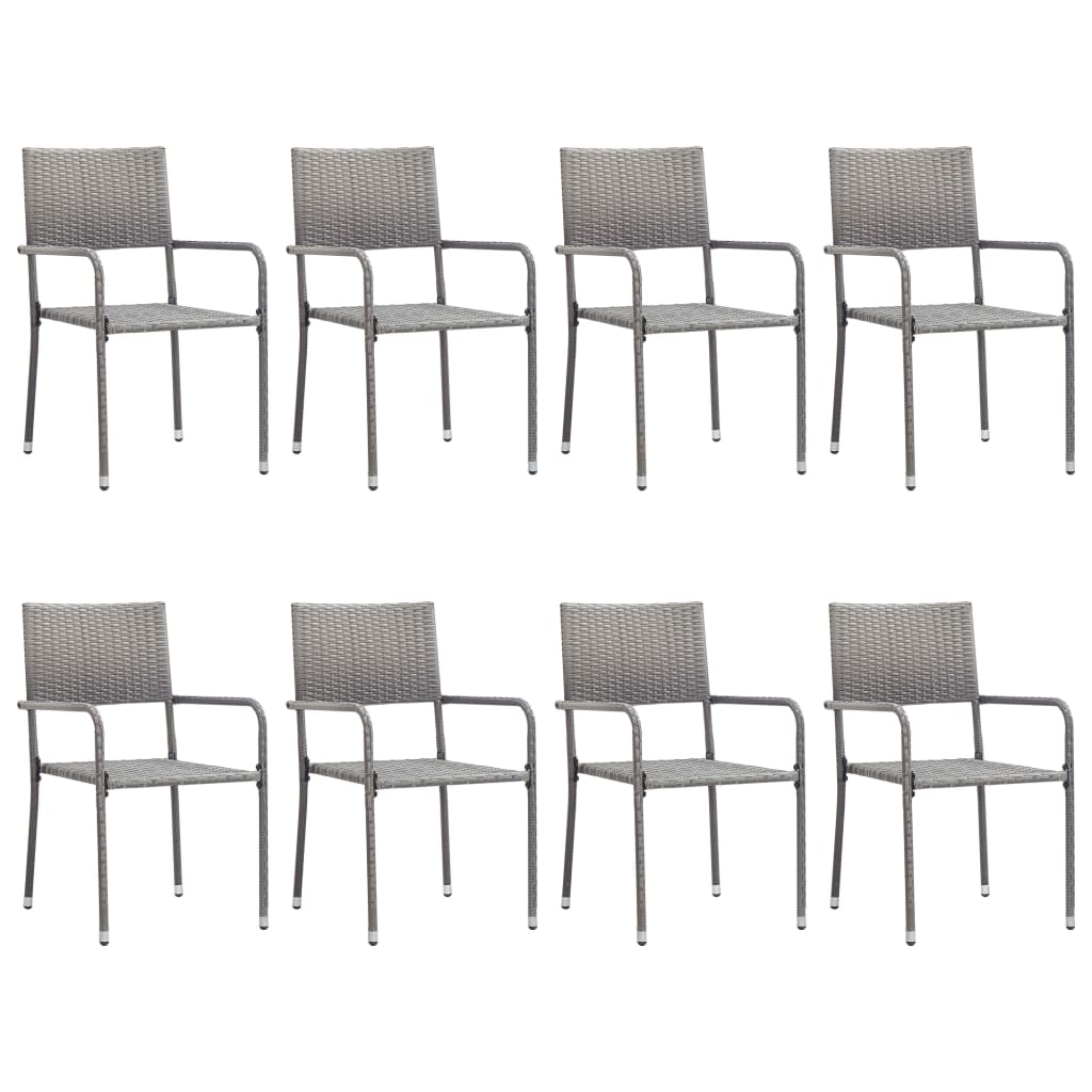 Set da Pranzo da Giardino 9 pz Grigio