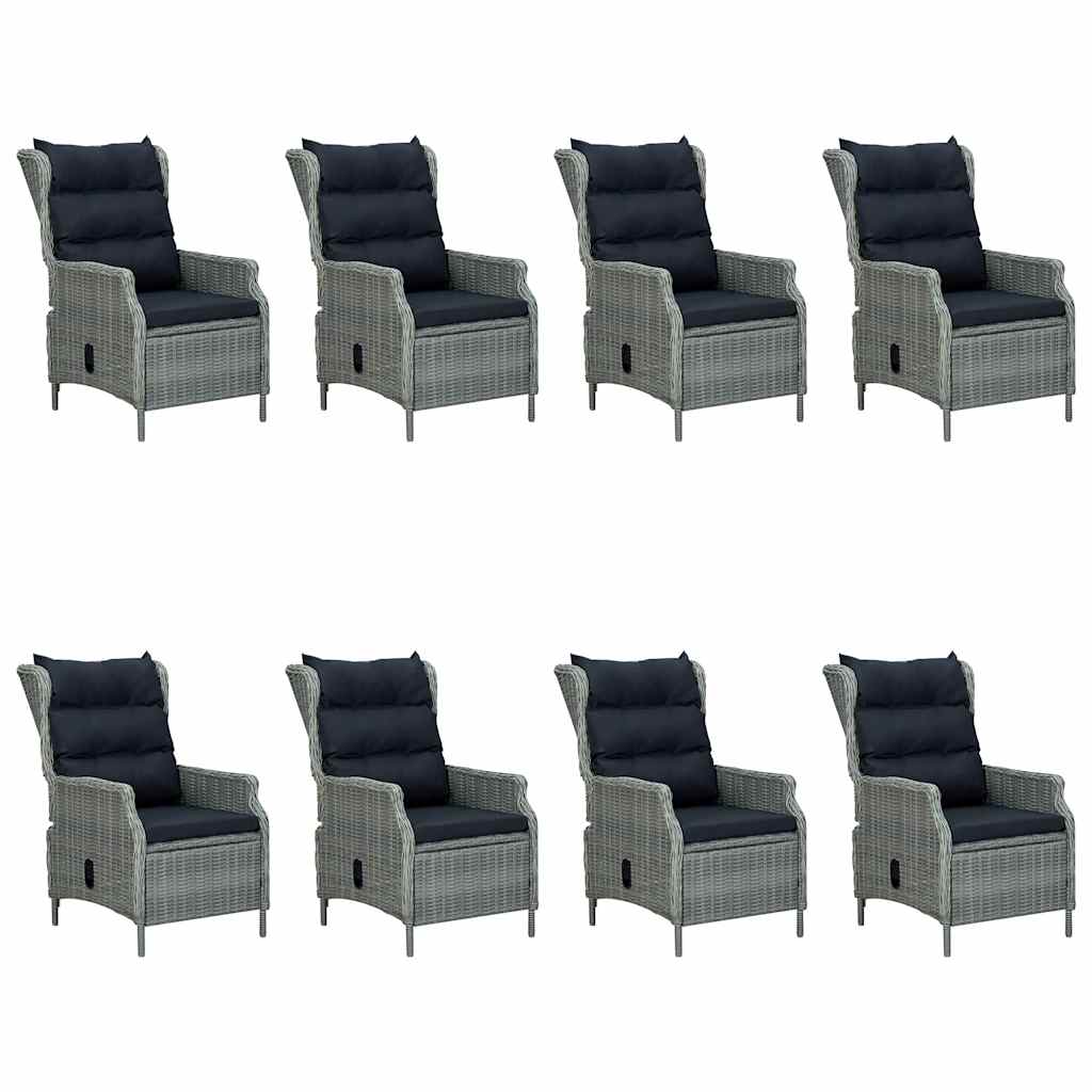 Set da Pranzo da Giardino 9 pz Grigio Chiaro