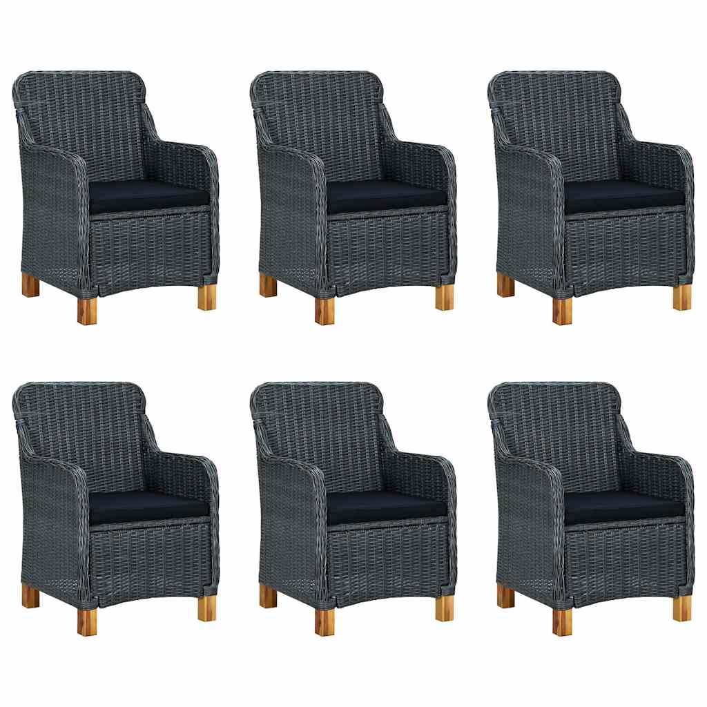 Set da Pranzo da Giardino 7 pz Grigio Scuro