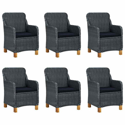 Set da Pranzo da Giardino 7 pz Grigio Scuro