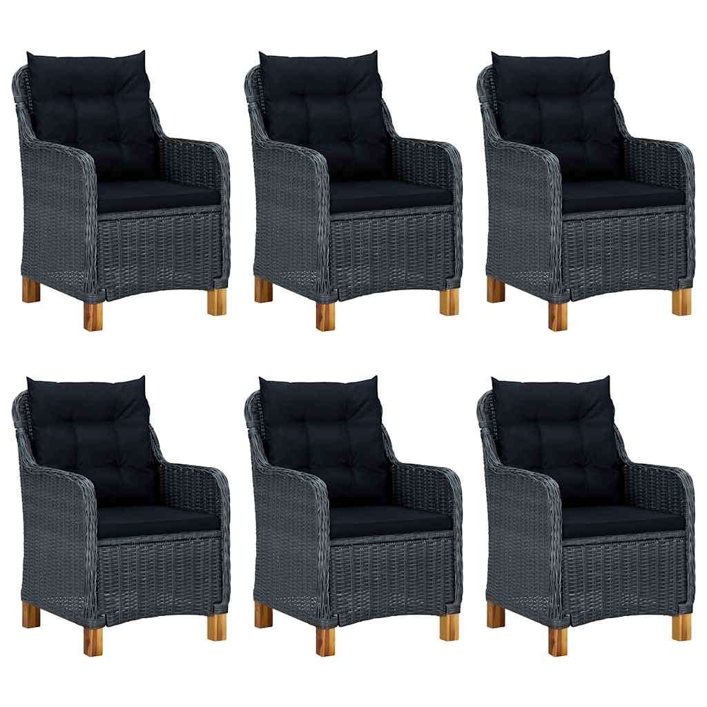 Set Mobili da Pranzo per Giardino 7 pz Grigio Scuro
