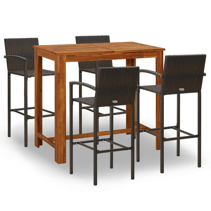 Set Bar da Giardino 5 pz Marrone