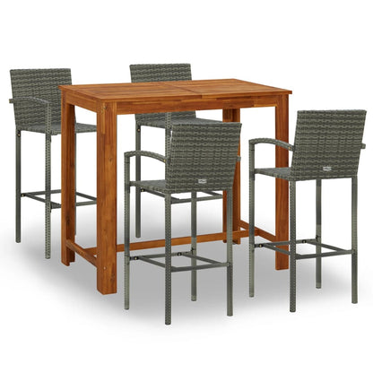 Set Bar da Giardino 5 pz Grigio