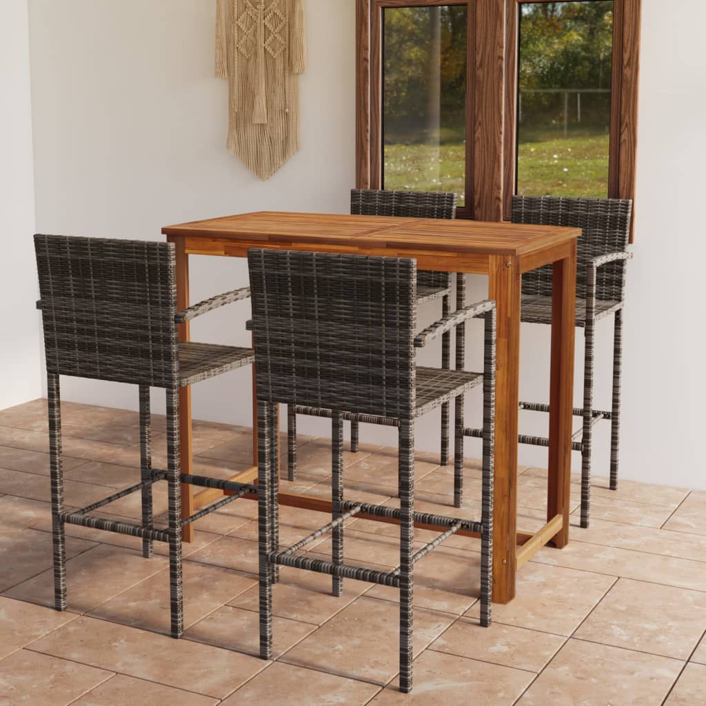 Set Bar da Giardino 5 pz Grigio