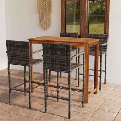 Set Bar da Giardino 5 pz Grigio