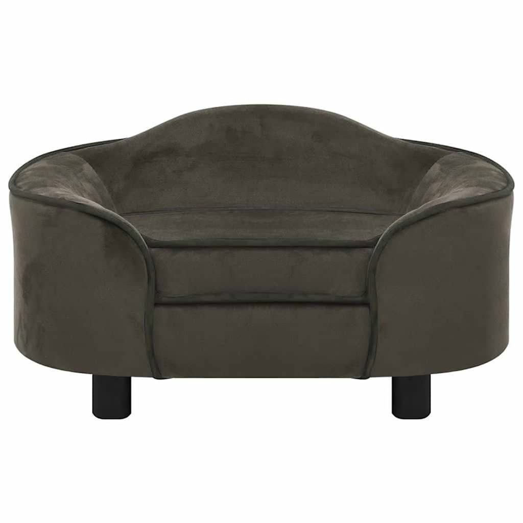 Divano per Cani Grigio Scuro 67x47x36 cm in Peluche