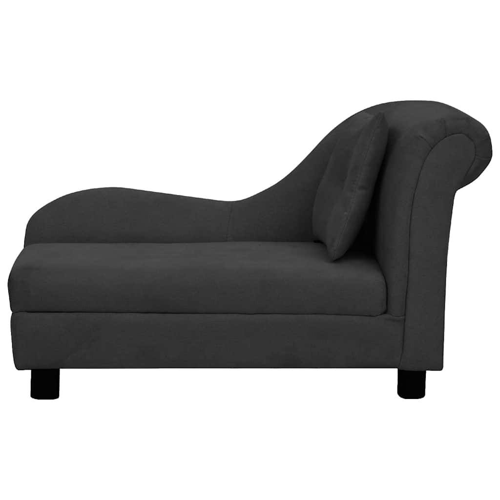 Divano per Cani con Cuscino Nero 83x44x44 cm in Peluche