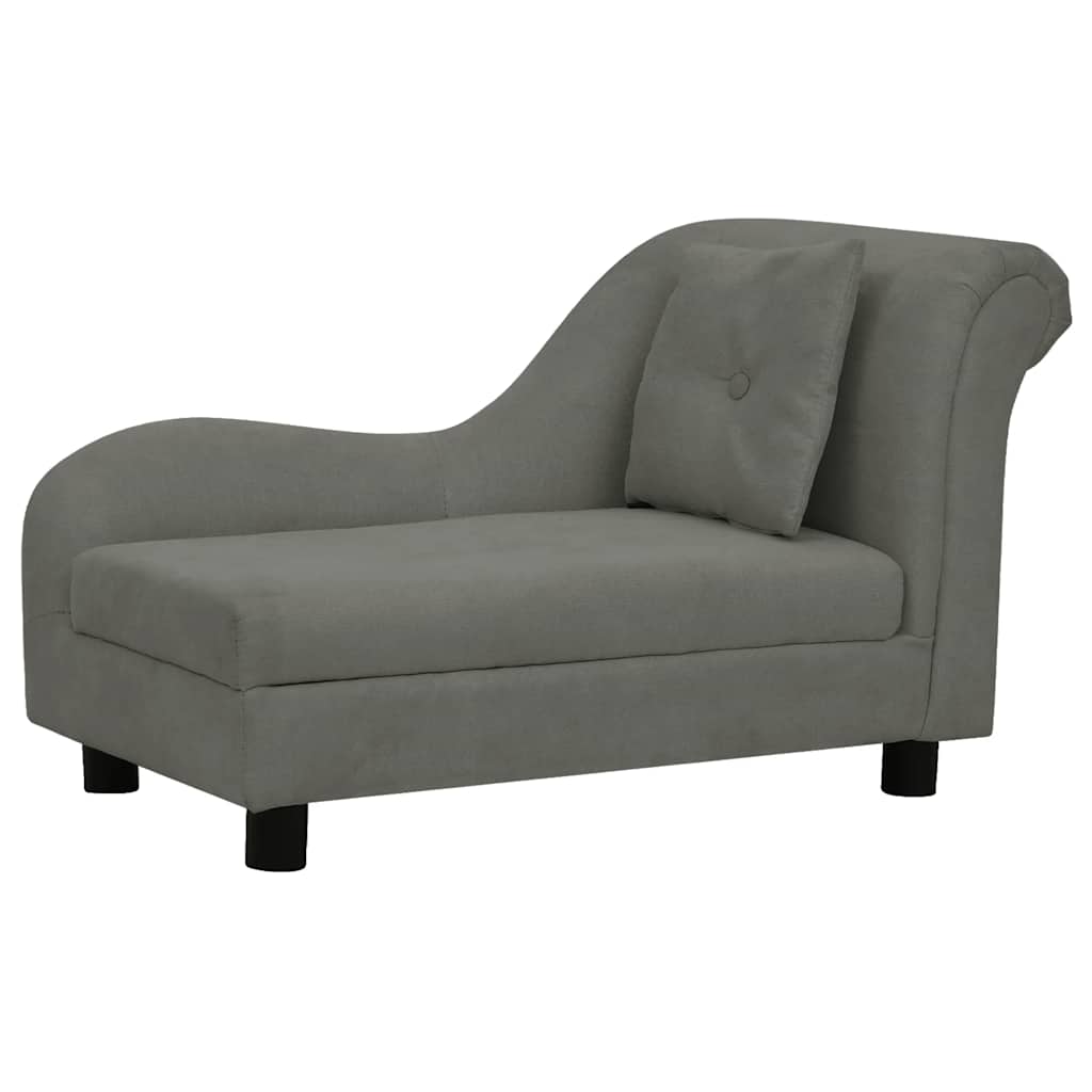 Divano per Cani con Cuscino Grigio Scuro 83x44x44 cm in Peluche
