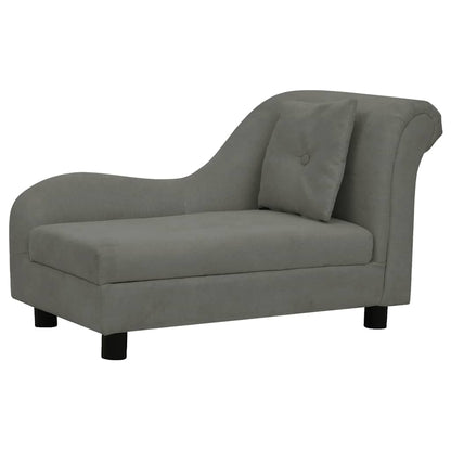 Divano per Cani con Cuscino Grigio Scuro 83x44x44 cm in Peluche