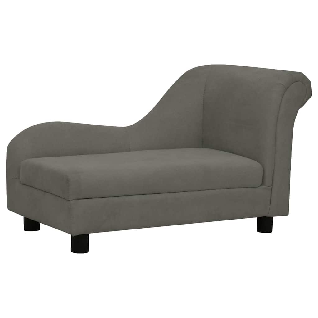 Divano per Cani con Cuscino Grigio Scuro 83x44x44 cm in Peluche