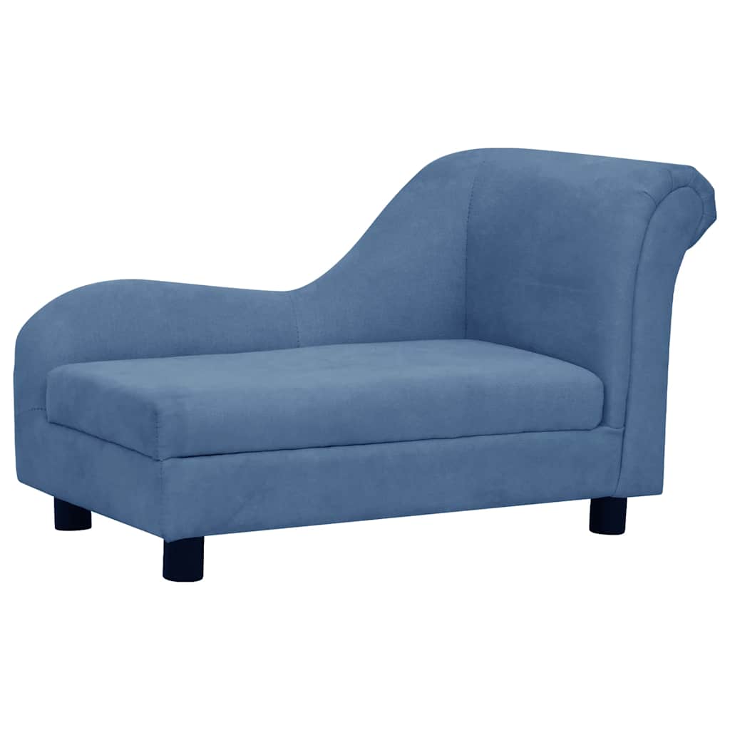 Divano per Cani con Cuscino Blu 83x44x44 cm in Peluche