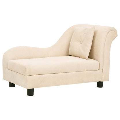 Divano per Cani con Cuscino Crema 83x44x44 cm in Peluche