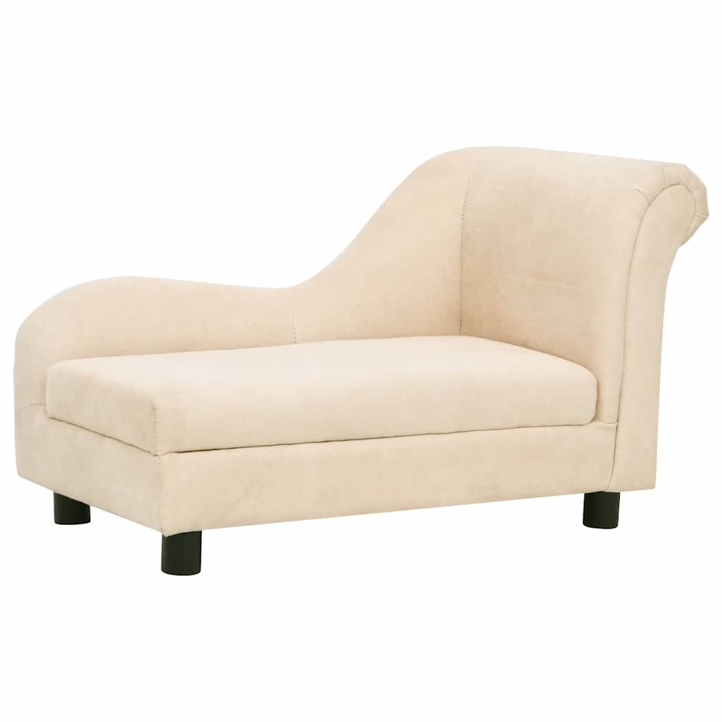 Divano per Cani con Cuscino Crema 83x44x44 cm in Peluche