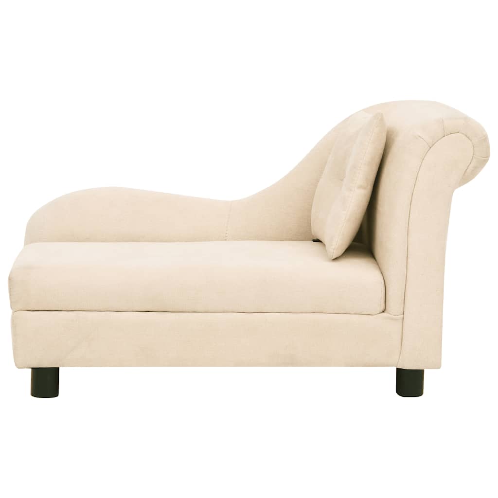 Divano per Cani con Cuscino Crema 83x44x44 cm in Peluche