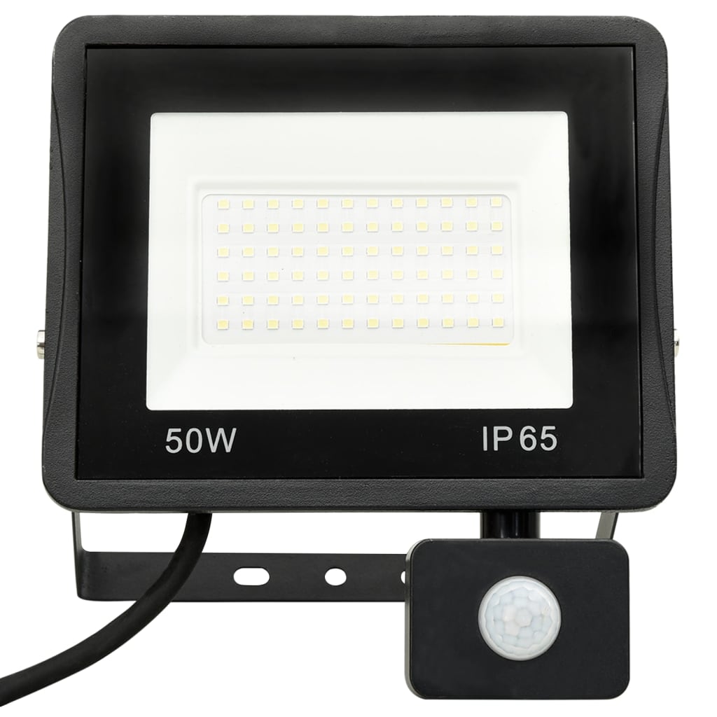 Faretto a LED con Sensore 50 W Bianco Caldo