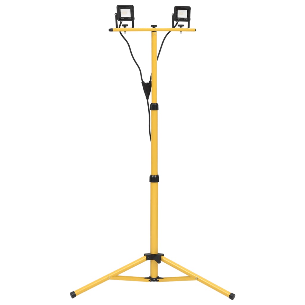 Faretto a LED con Treppiede 2x10 W Bianco Caldo