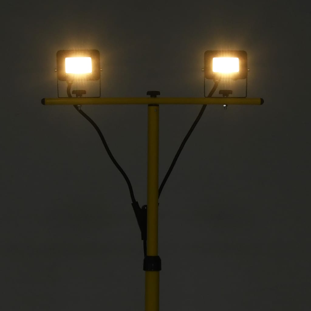 Faretto a LED con Treppiede 2x10 W Bianco Caldo
