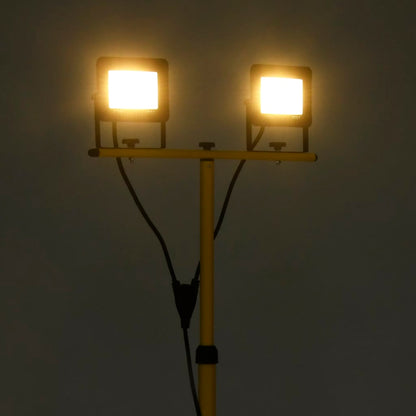 Faretto a LED con Treppiede 2x30 W Bianco Caldo