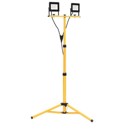 Faretto a LED con Treppiede 2x50 W Bianco Caldo