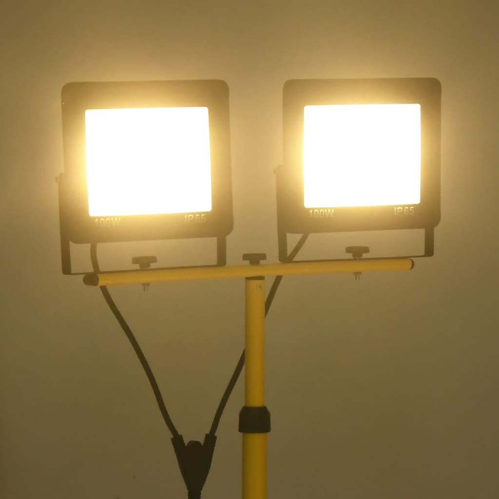 Faretto a LED con Treppiede 2x100 W Bianco Caldo
