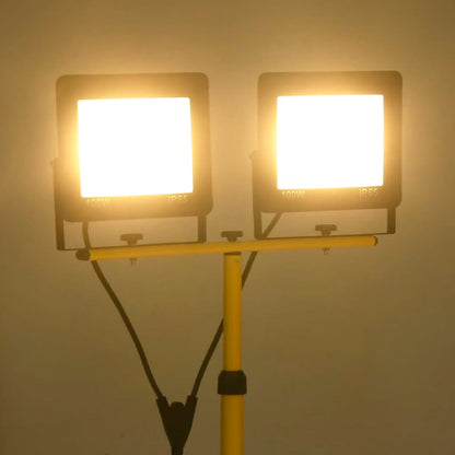 Faretto a LED con Treppiede 2x100 W Bianco Caldo