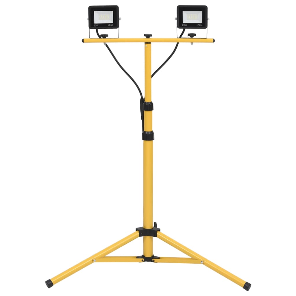 Faretto a LED con Treppiede 2x20 W Bianco Freddo
