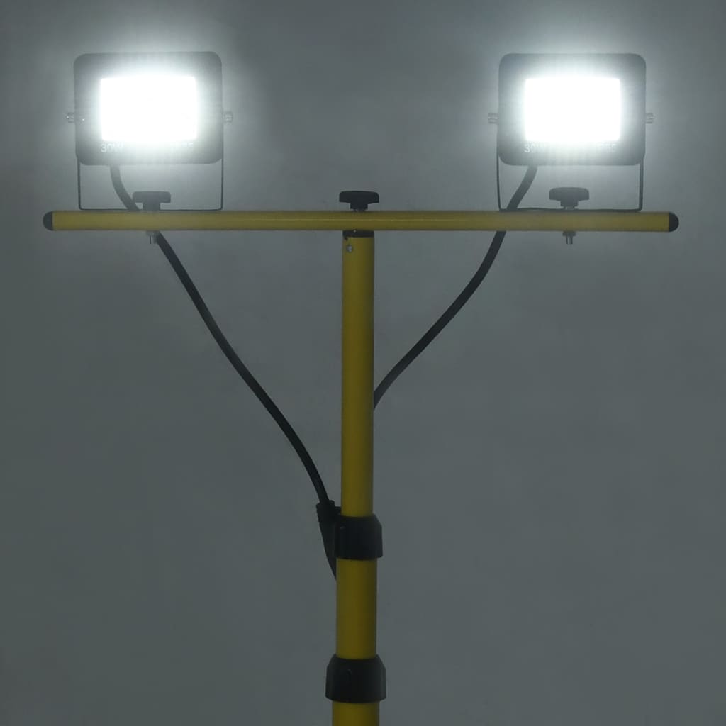 Faretto a LED con Treppiede 2x30 W Bianco Freddo